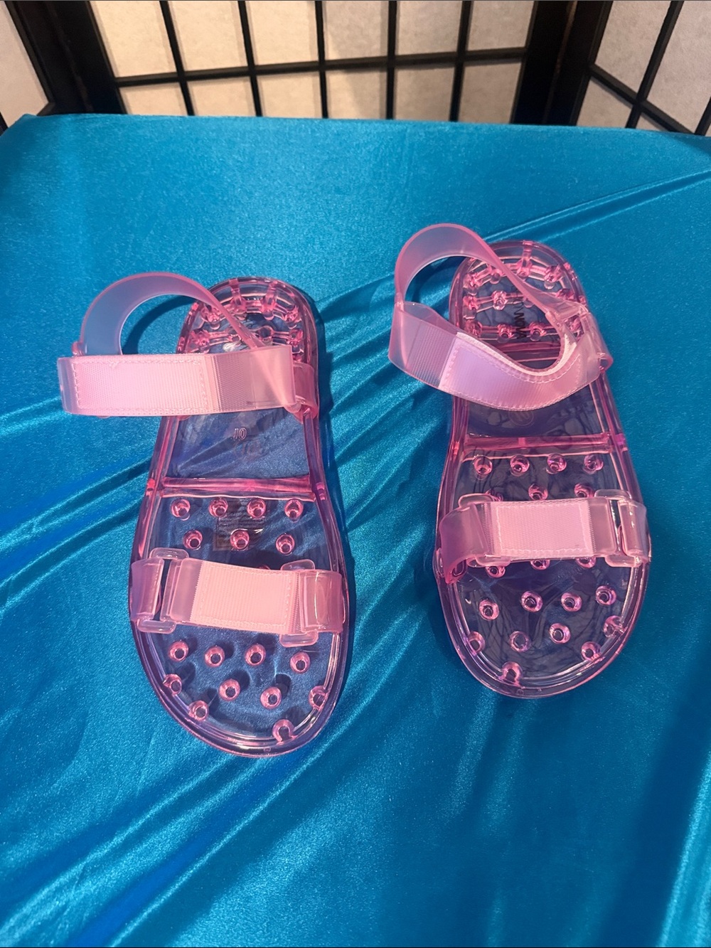 Fashion Nova Pink Clear Jelly Sandals with Adjustable Straps